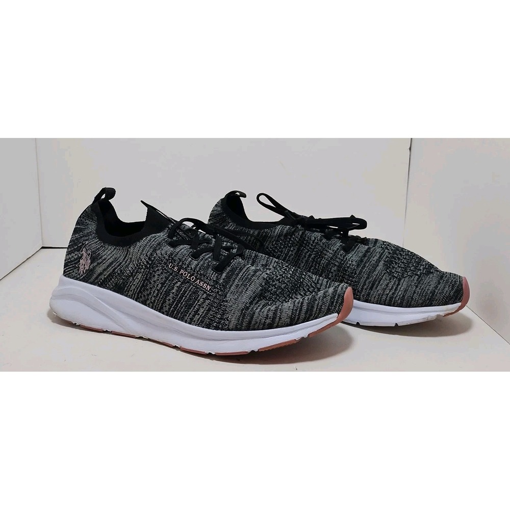 U.S. Polo Assn. Athletic Sneakers Mesh Knit Black White Size Men's 10 Shoes